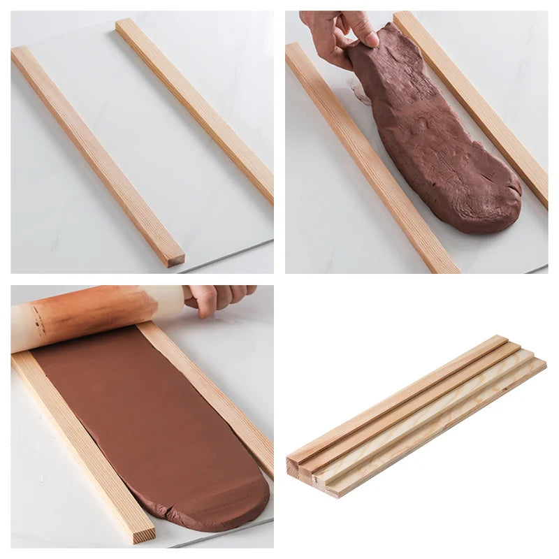 Wooden Guide for Opening Clay Plate - 8pcs
