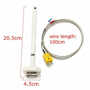 High-Temperature K-Type Thermocouple Probe with Ceramic Kiln Block - 2372°F/1300°C