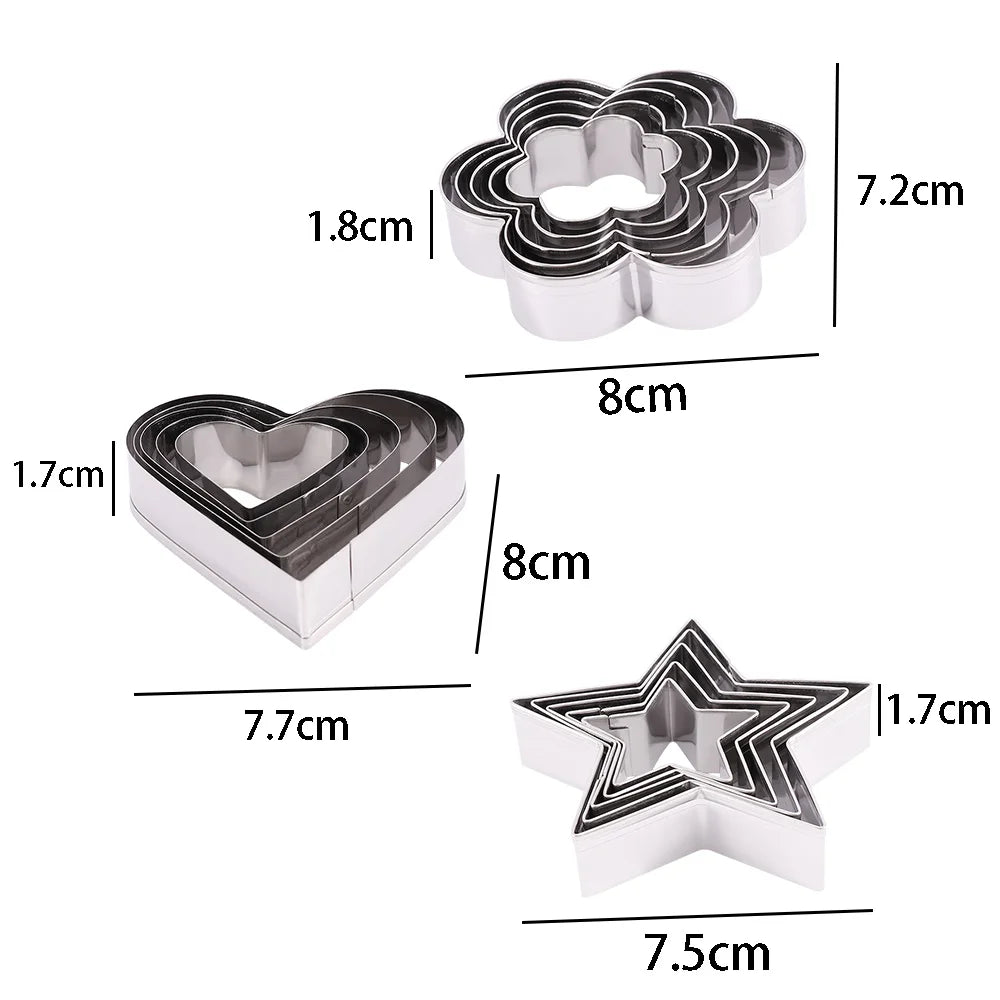 Stainless Steel Ceramic and Fondant Mold Set - 4/5 Pieces