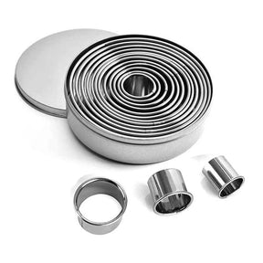 12-Piece Stainless Steel Round Clay Cutter Set