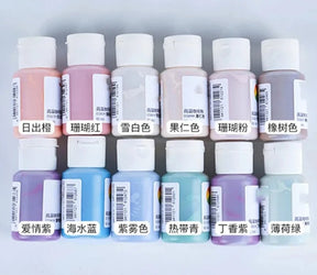 12-Piece Set of Concentrated Glaze Pigments for Ceramic Underglaze Painting