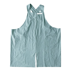 Cotton Blend Cross-Back Artist Apron with Pockets in Mint Green