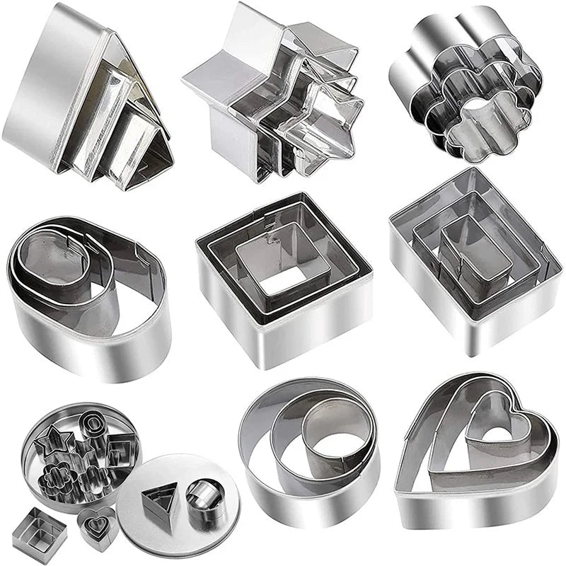 30Pcs Stainless Steel Molds - Various shapes