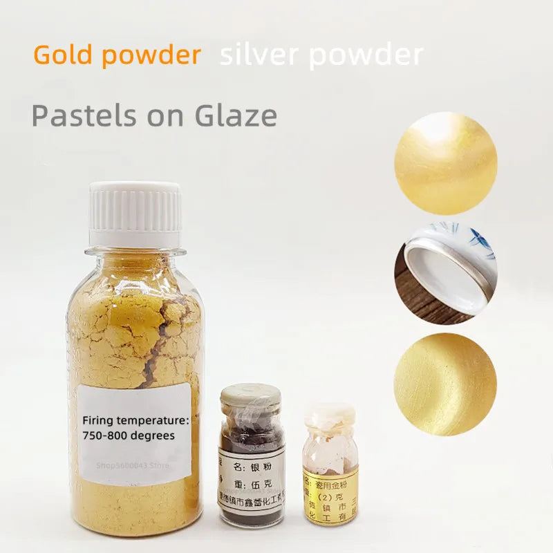 Ceramic Overglaze Color Gold Silver Powder DIY Ceramic Painting Kit