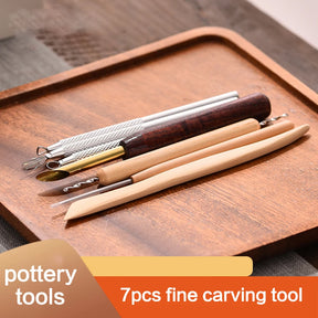 7-Piece Pottery Tool Set for Fine Carving and Clay Modeling