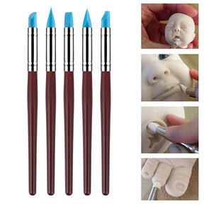 5-Piece Silicone Head Clay Sculpting Tool Set