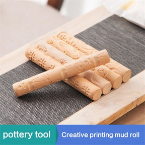 Clay pattern wooden roll