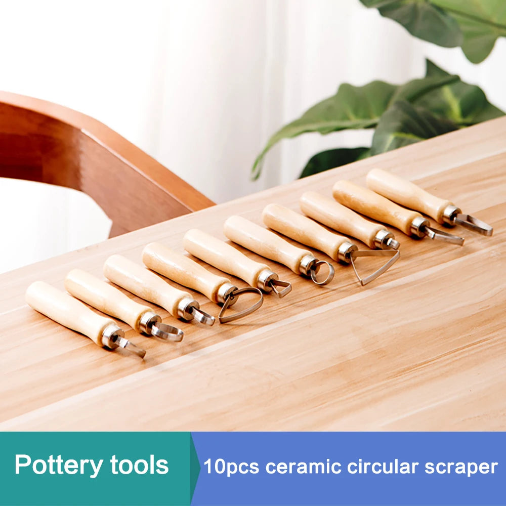 10pcs Pottery Tools Ceramic circular scraper