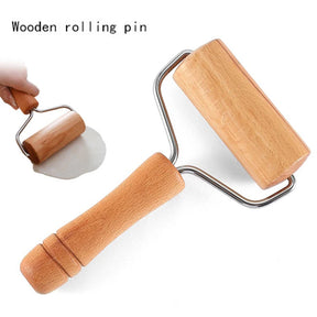 Wooden Rolling Pin for Clay Crafting and Sculpting - Double-Headed Non-Stick Roller with Handles