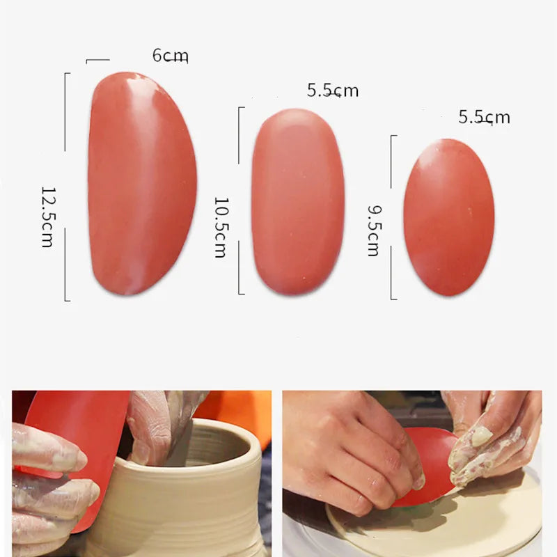 3 pcs/set ceramic scraper rubber scraper clay sculpture soft repairing scraper pottery auxiliary ceramic tool.