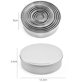 12-Piece Stainless Steel Round Clay Cutter Set