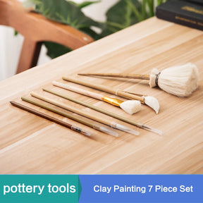 7-Piece Pottery Tools Hydrating Brush Set for Ceramic Painting